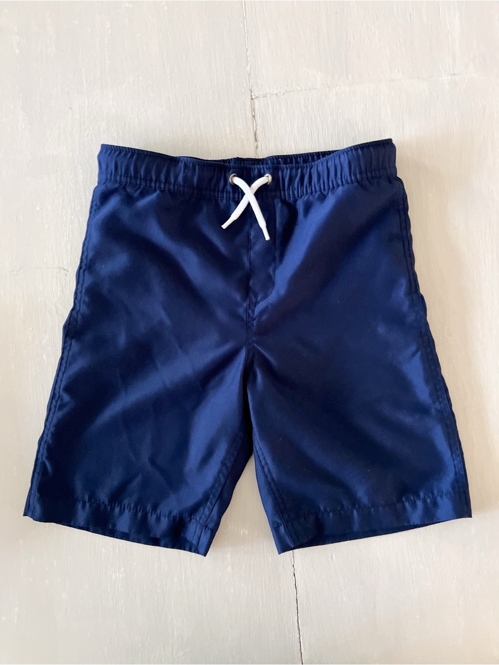 Lands’ End Boys Navy Swim Trunks Swim Shorts Size L 10-12